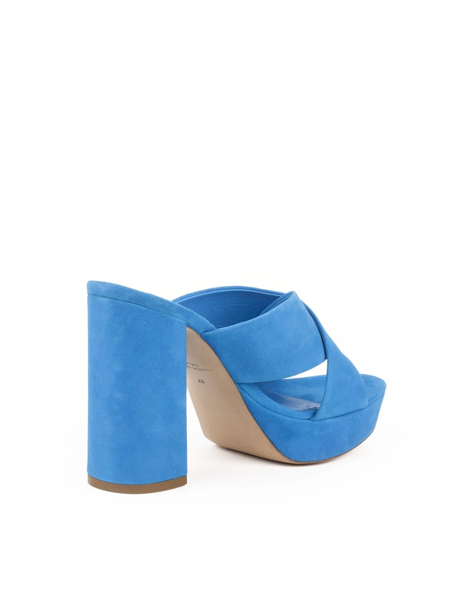 Suede Crossover 110mm Sandal - Azzurro Blue