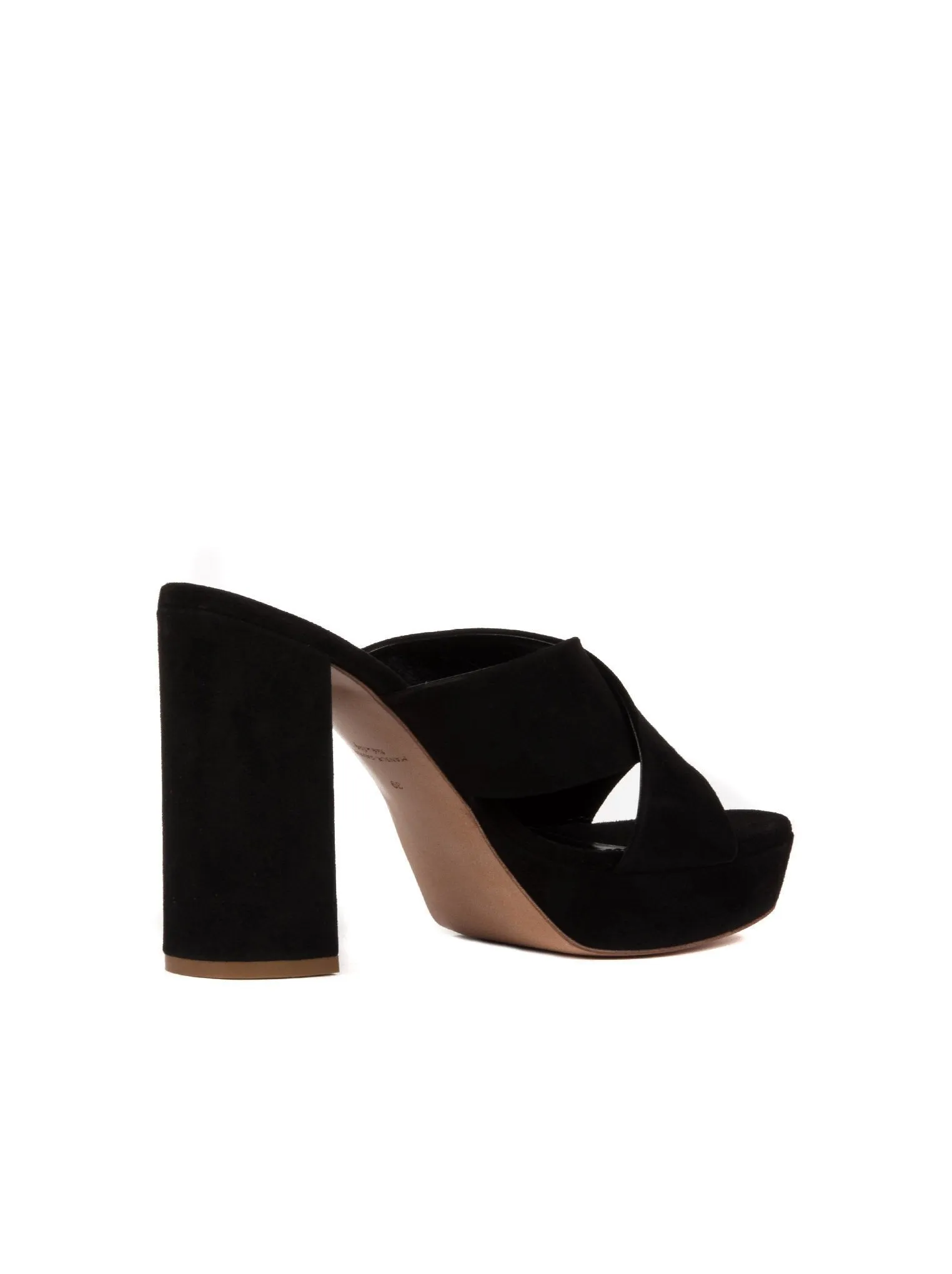 Suede Crossover 110mm Sandal - Black