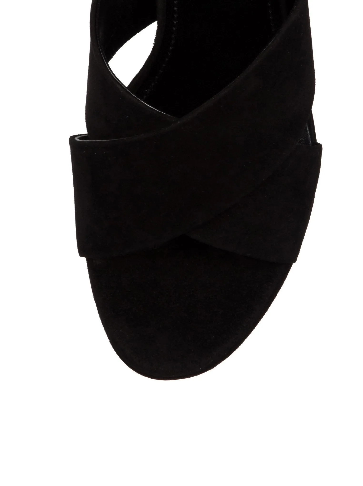 Suede Crossover 110mm Sandal - Black