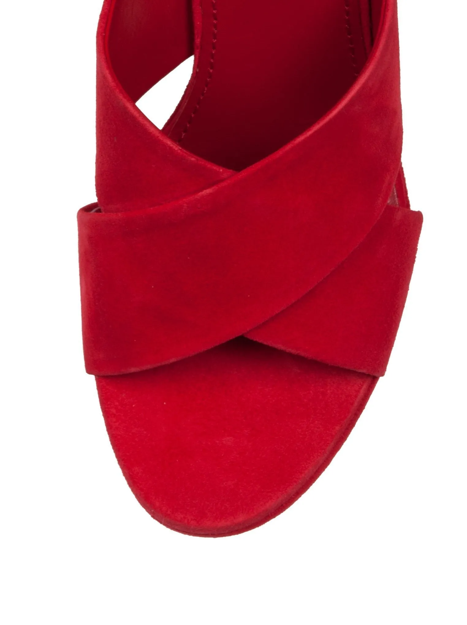 Suede Crossover 90mm Sandal - Red