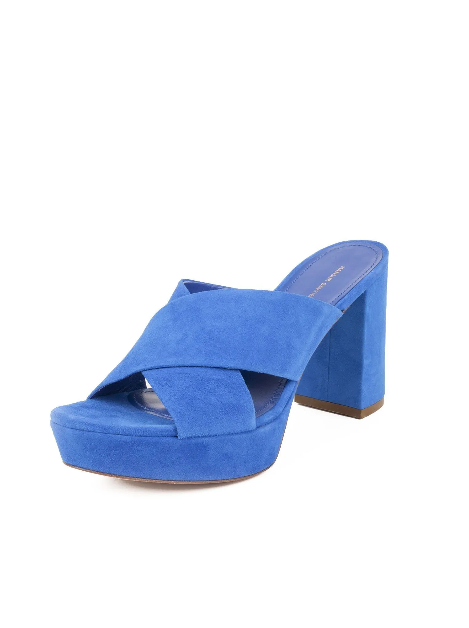 Suede Crossover 90mm Sandal - Royal Blue