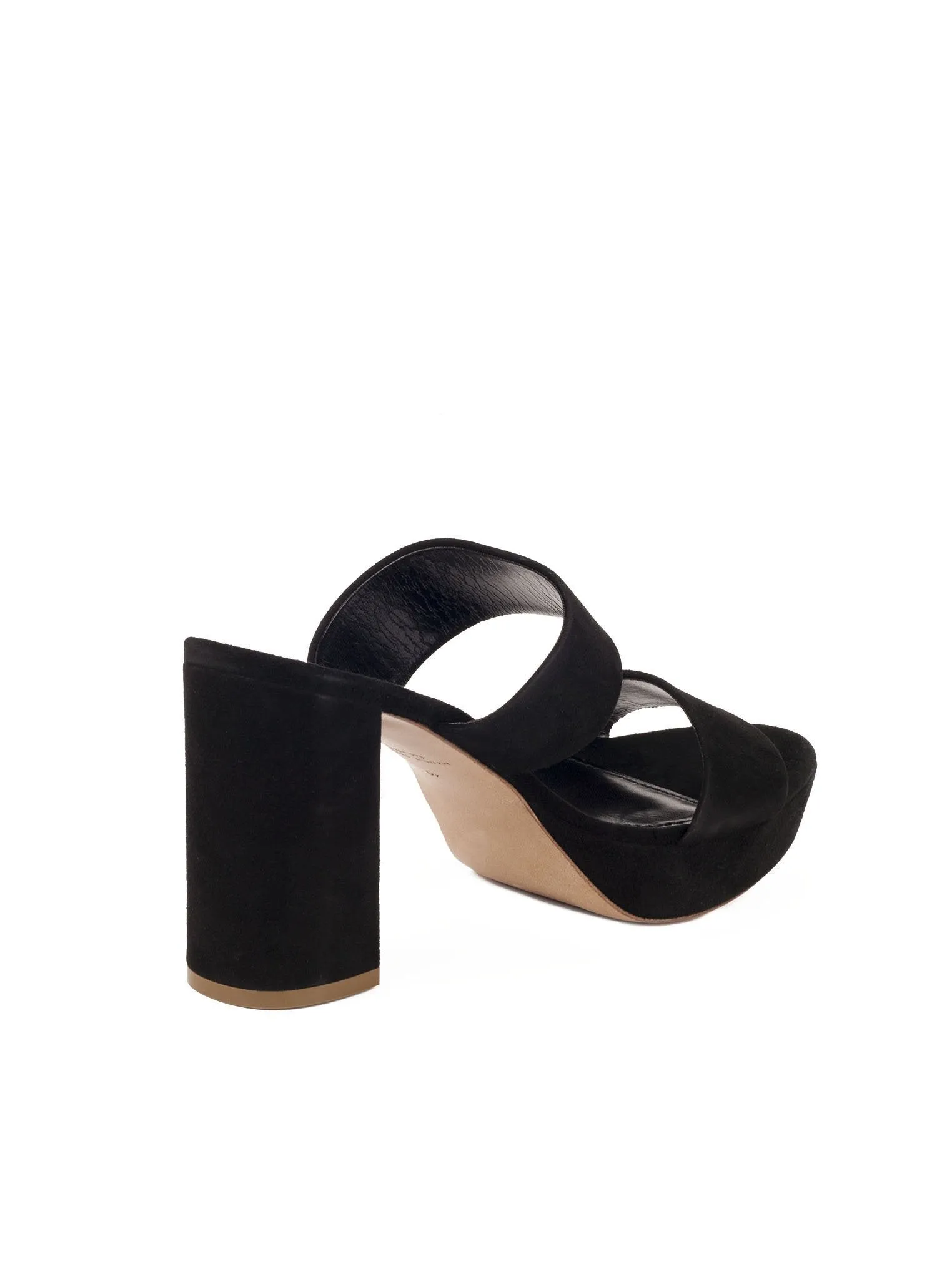 Suede Double Strap 90mm Sandal - Black