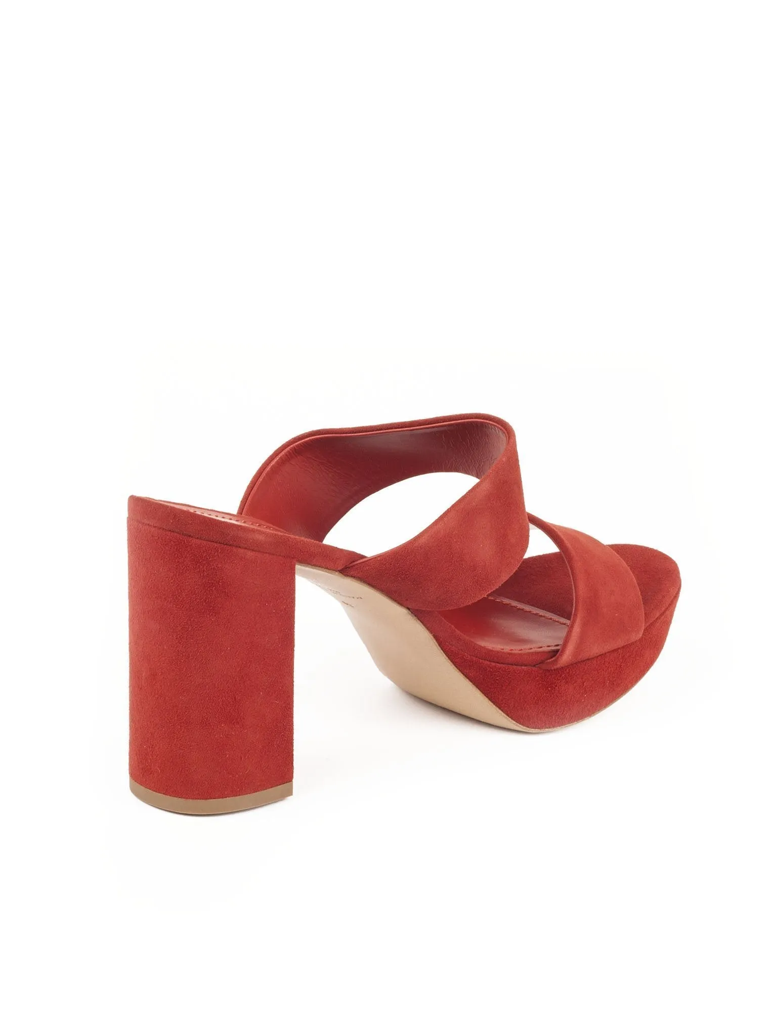 Suede Double Strap 90mm Sandal - Brick