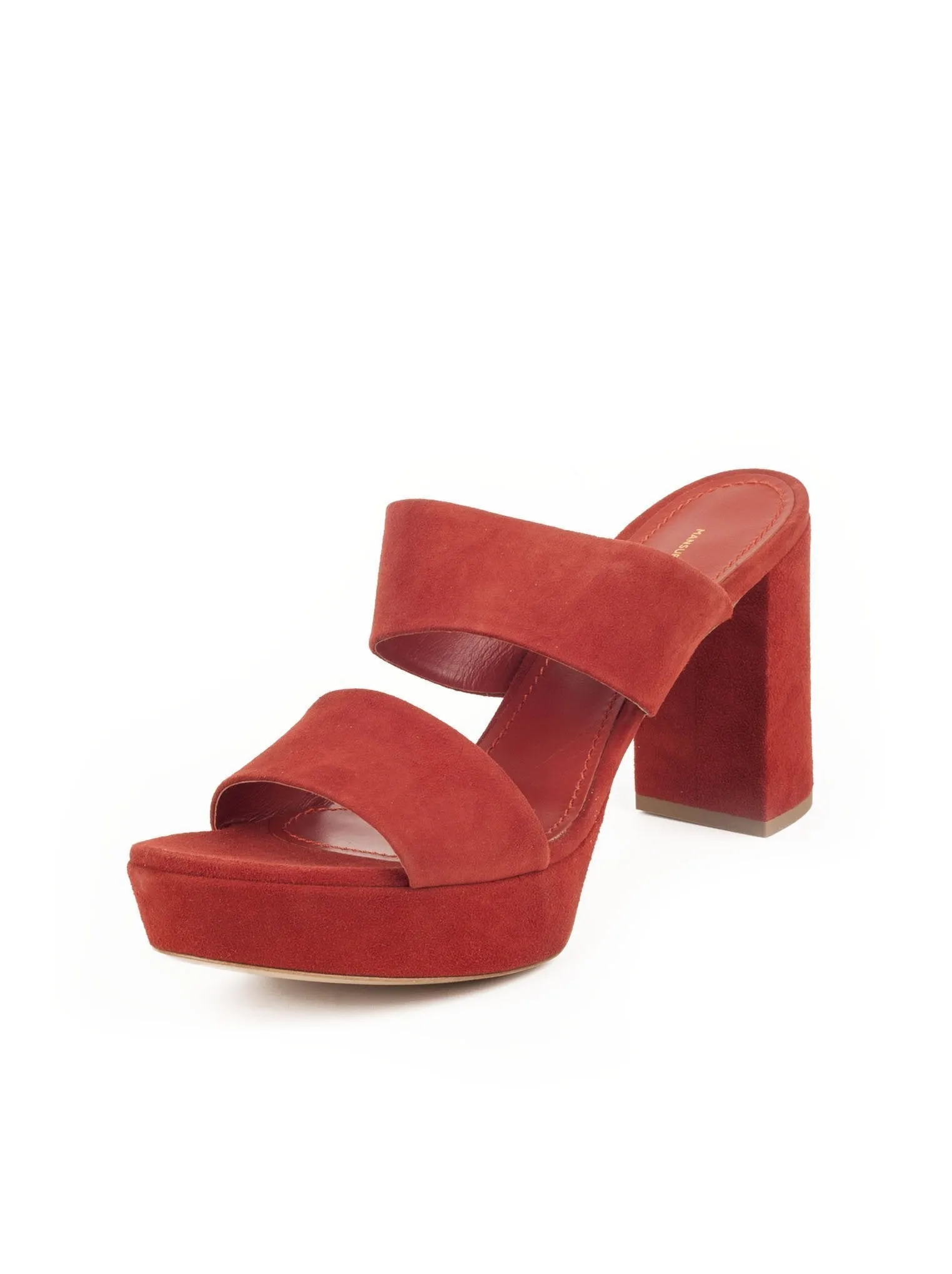 Suede Double Strap 90mm Sandal - Brick