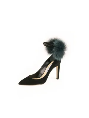 Suede South 100 Ankle Strap Pumps - Black