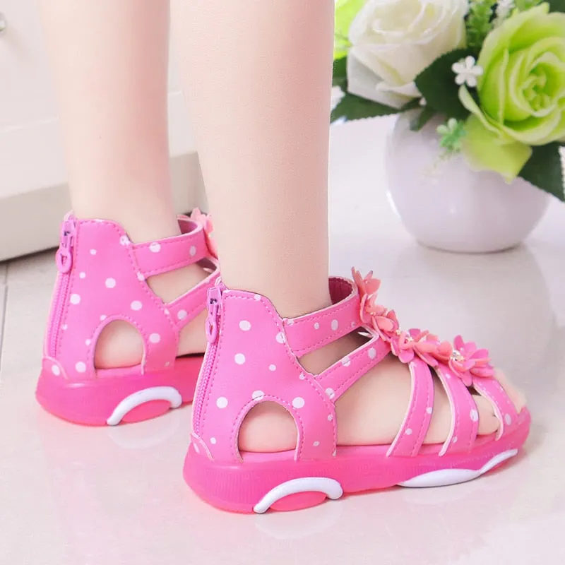 Summer Girls Pearl Beading Roman Sandals