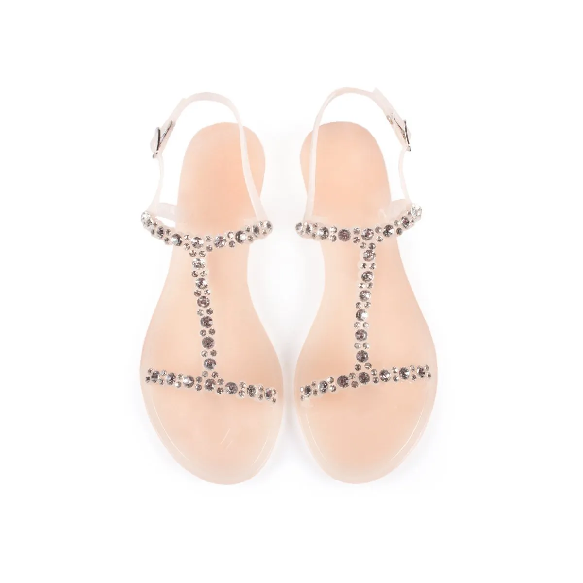 Tara T-Bar Diamante Detail Jelly Sandals