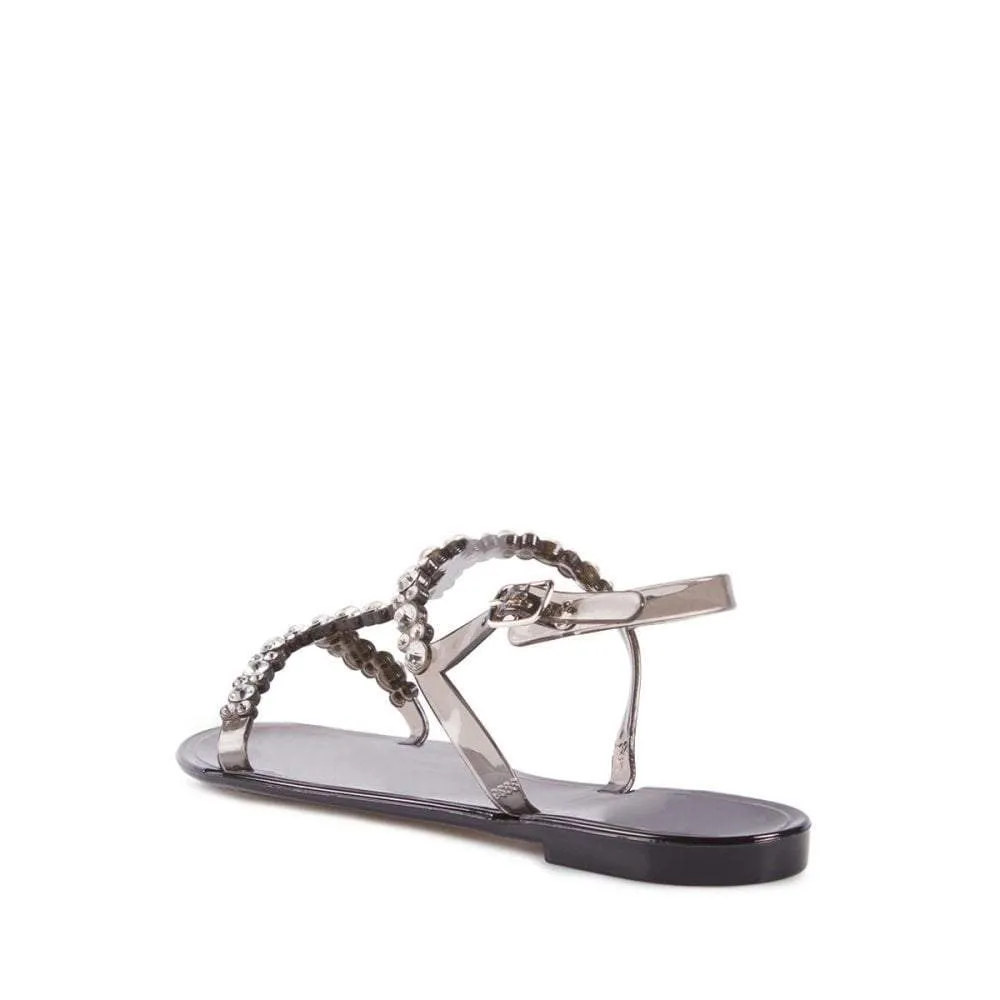 Tara T-Bar Diamante Detail Jelly Sandals