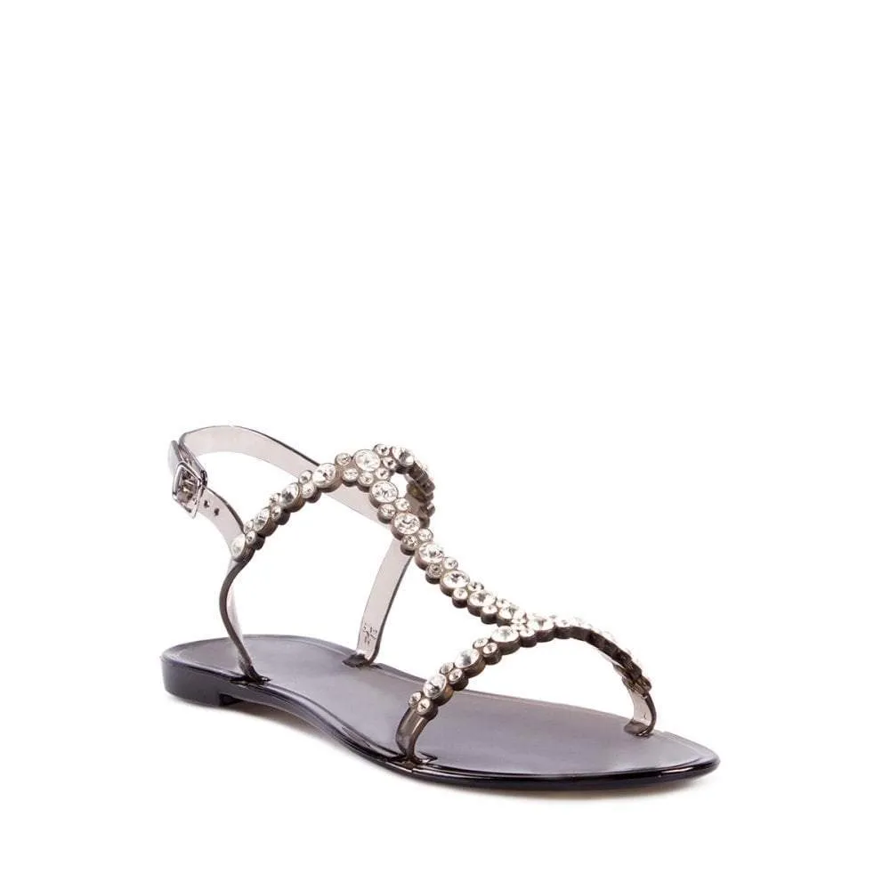 Tara T-Bar Diamante Detail Jelly Sandals