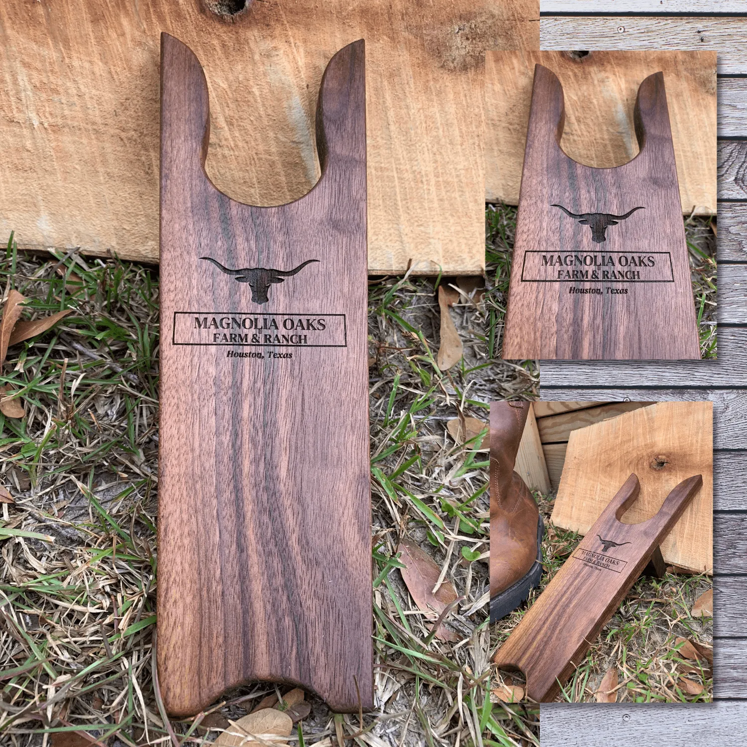 TEST - Personalized Rustic Walnut Boot Jack (Copy)