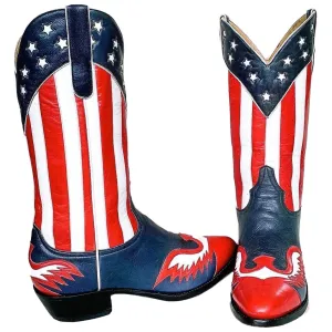 THE OLD GRINGO Vintage American Flag Stars & Stripes Eagle Tall Cowboy Western Boots