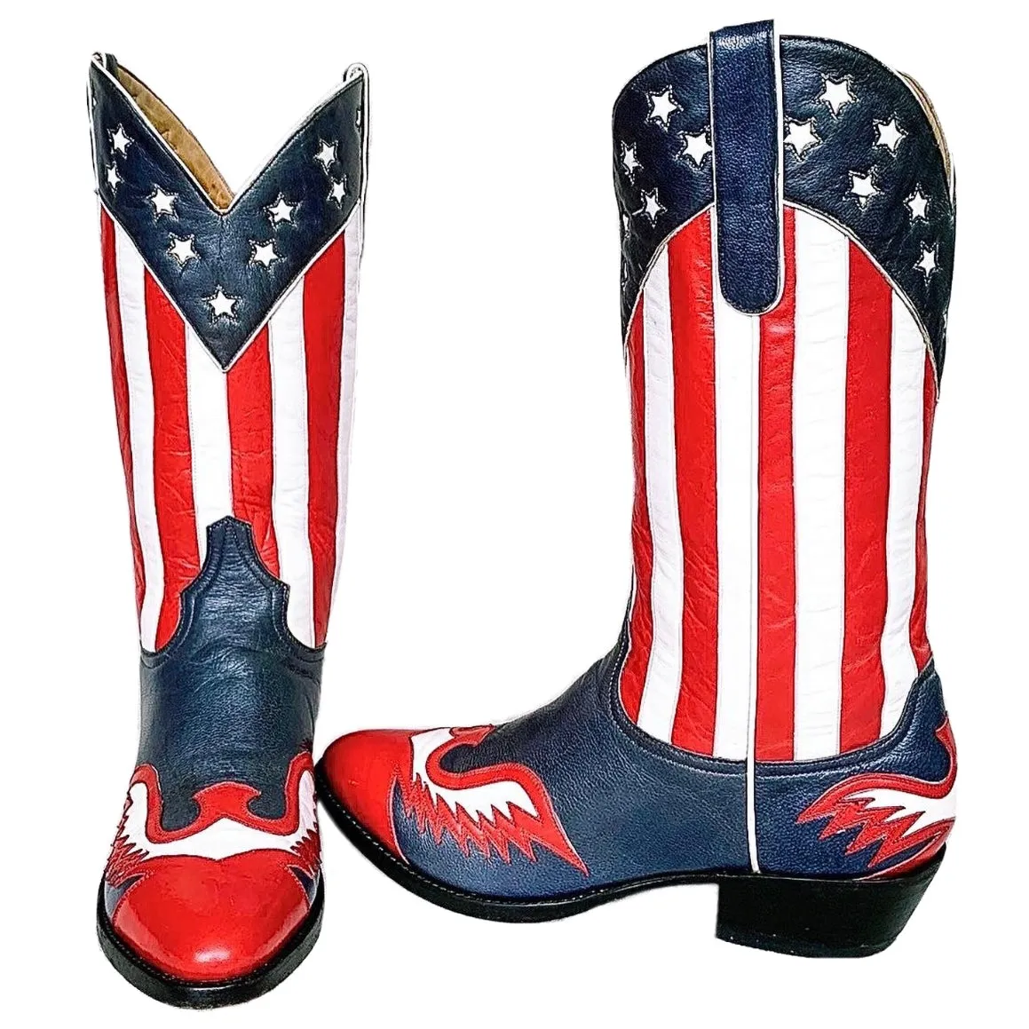 THE OLD GRINGO Vintage American Flag Stars & Stripes Eagle Tall Cowboy Western Boots