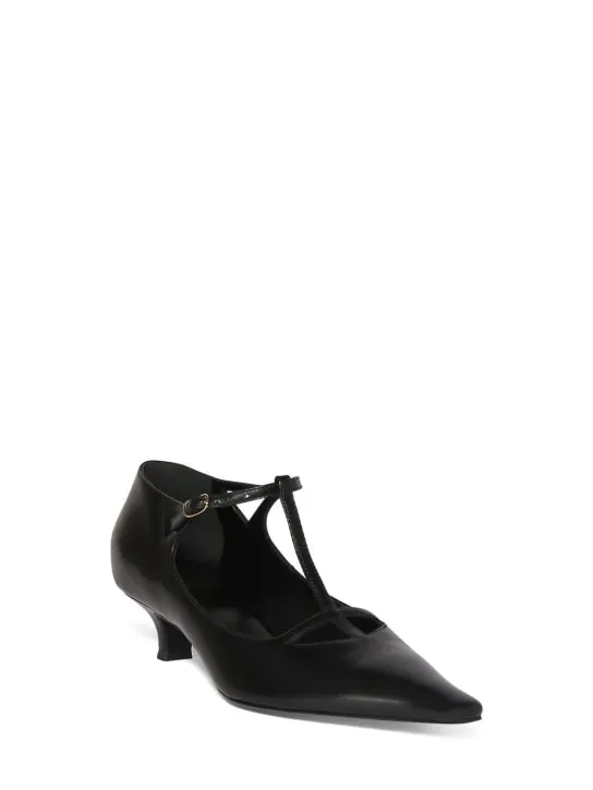 The Row   40mm Cyd leather Mary Jane pumps 