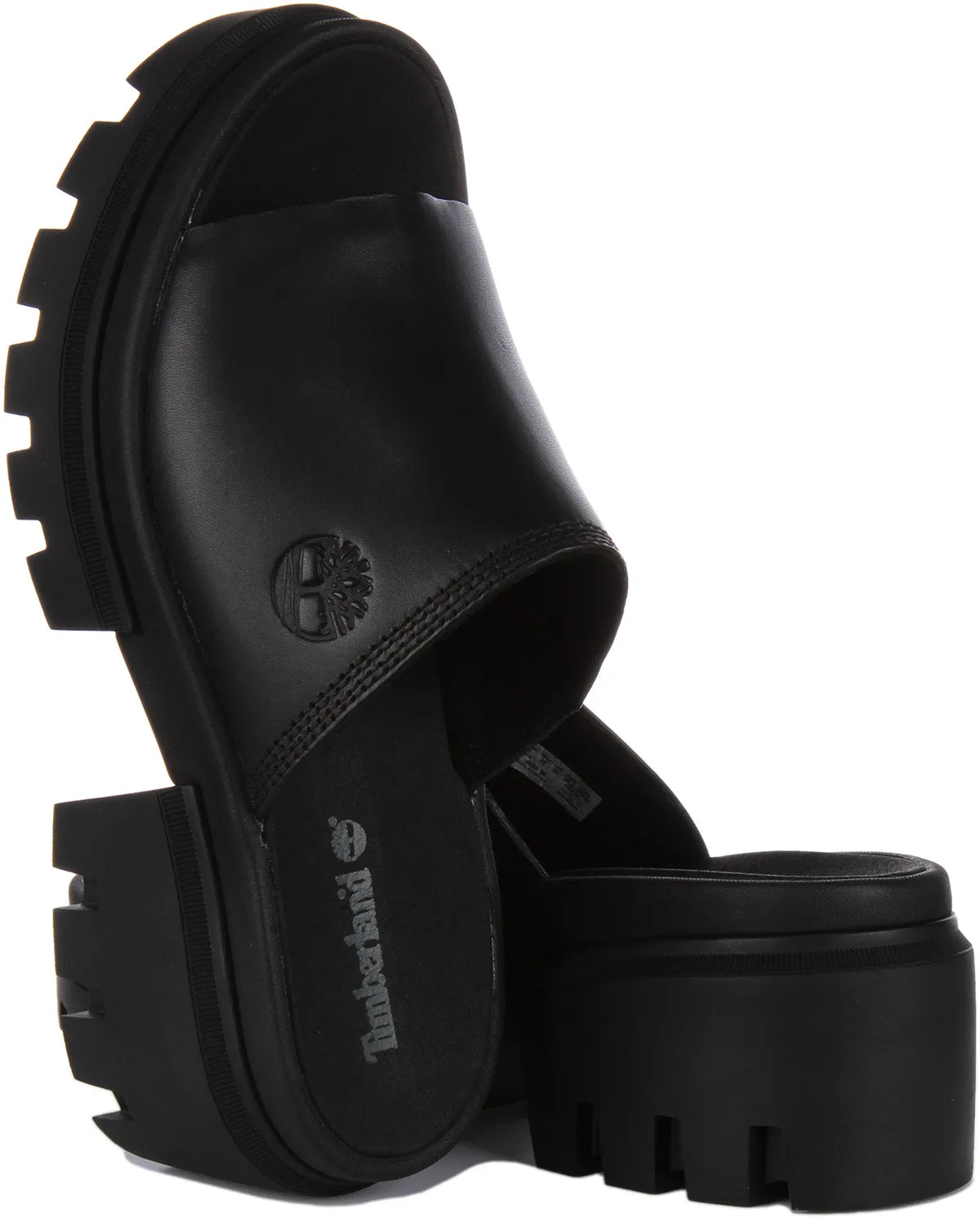 Timberland Everleigh Platform Sandals In Black For Women