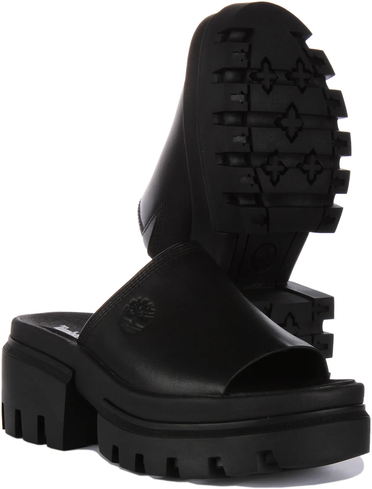 Timberland Everleigh Platform Sandals In Black For Women