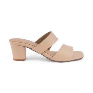 Tresmode Dejvice Beige Women's Casual Block Heel Sandals