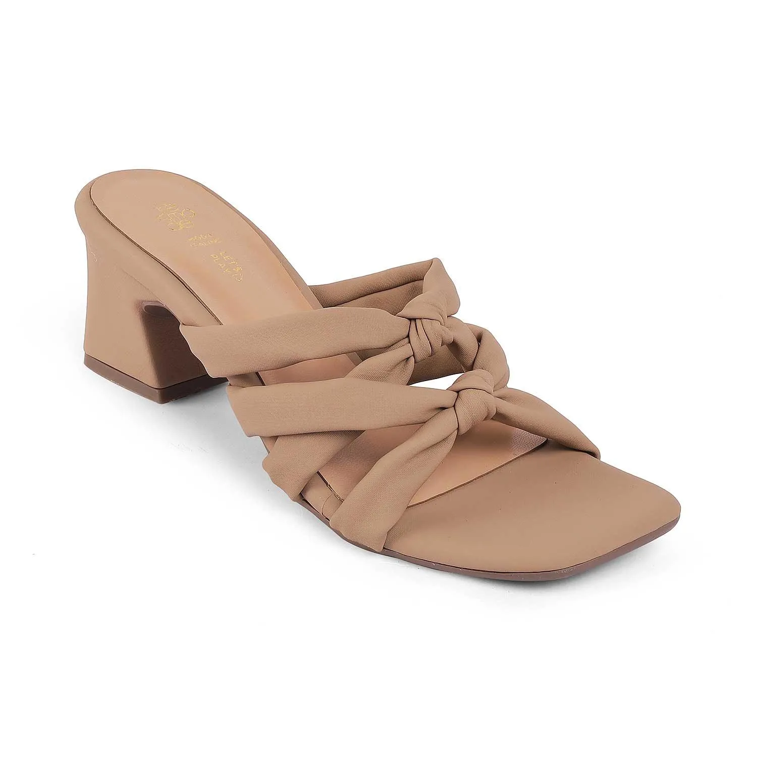 Tresmode Sofstrip Beige Women's Casual Block Heel Sandals