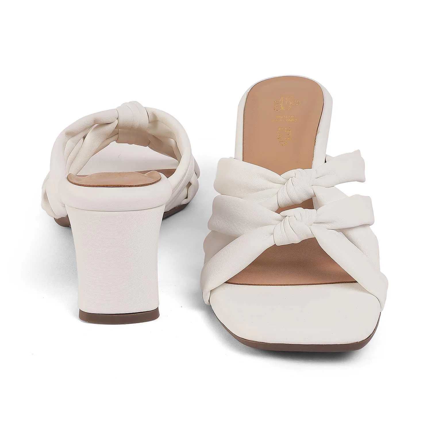 Tresmode Sofstrip White Women's Casual Block Heel Sandals