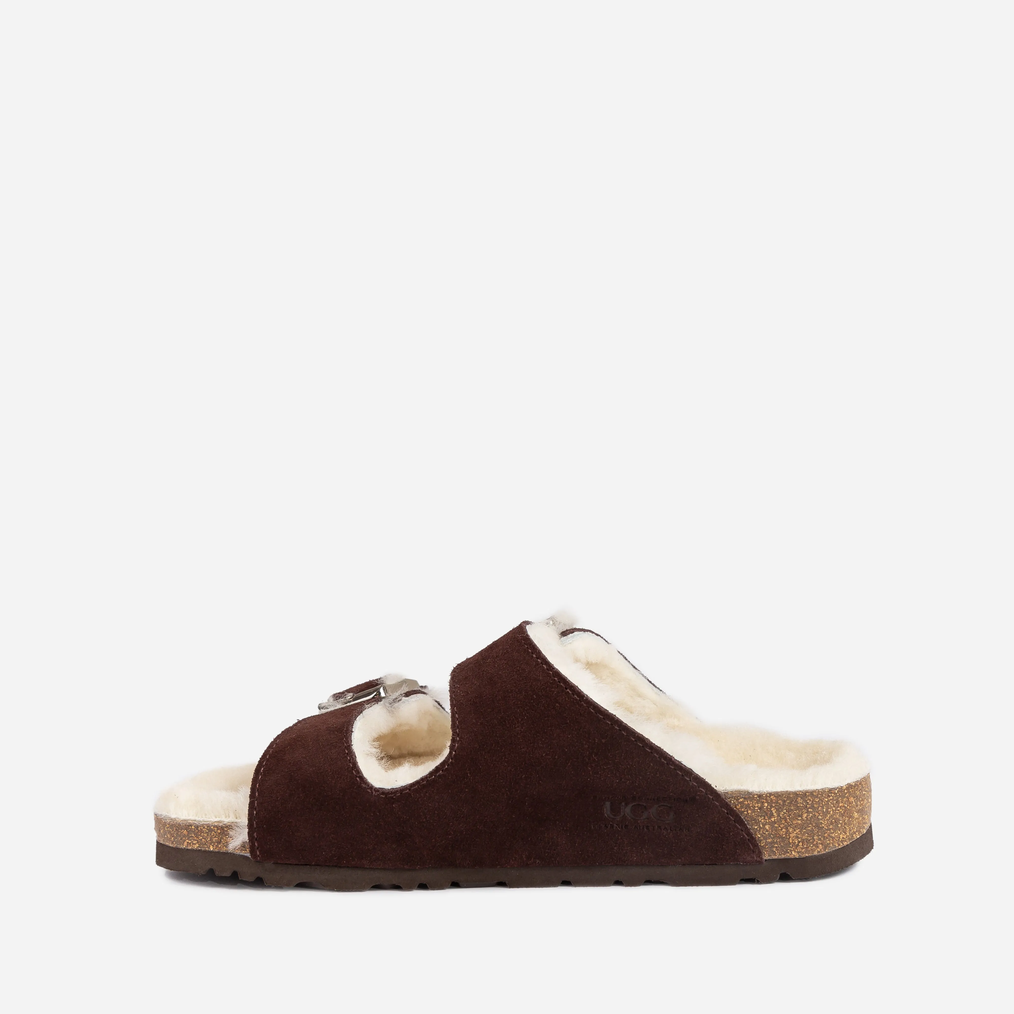 UGG Aussie Shearling Buckled Sandals