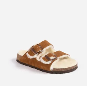 UGG Aussie Shearling Buckled Sandals