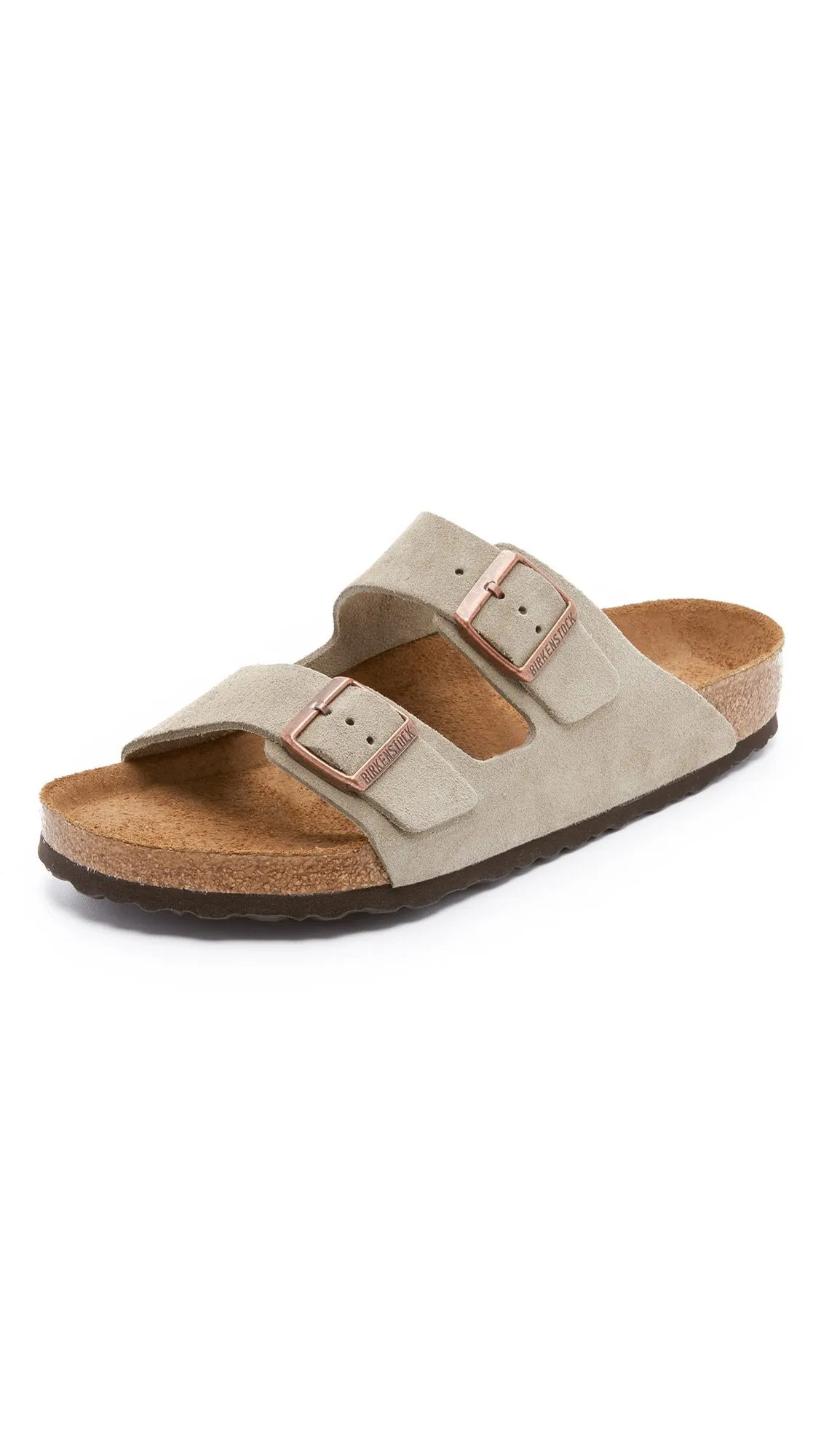 Unisex Shoes Birkenstock ARIZONA Soft Footbed Slide Sandals 0951301 TAUPE SUEDE