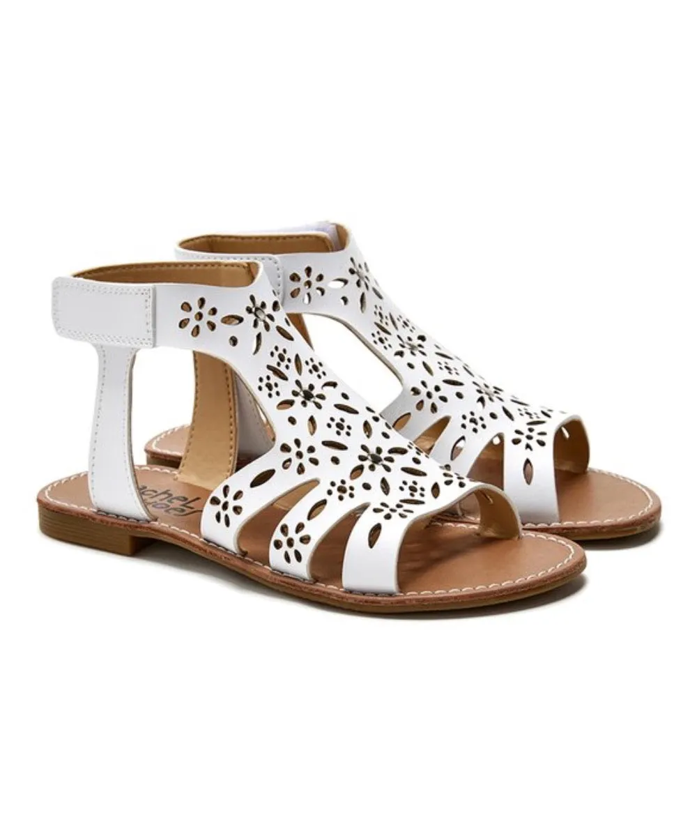 Valencia Imports (Rachel Shoes) Little and Big Girls Katy Gladiator Sandal Velcro White