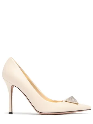 Valentino Garavani   100mm One Stud leather pumps 