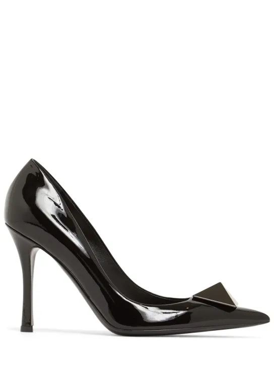 Valentino Garavani   100mm One Stud patent leather pumps 