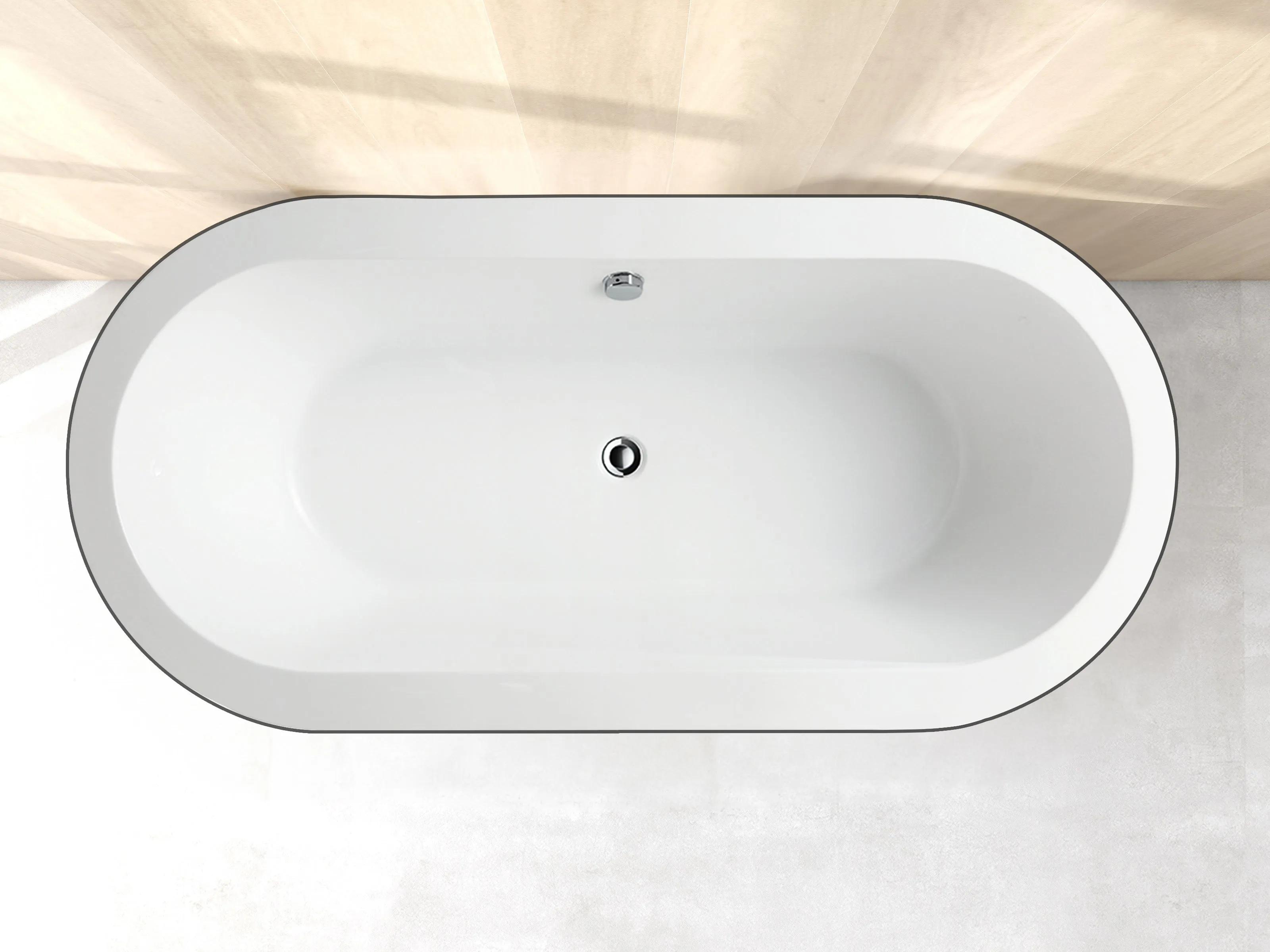 Vanity Art Lorient 68" Bathtub Free-Standing Center Drain Round Overflow Acrylic White or Black VA6812 New