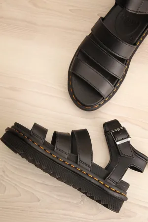 Vegan Blaire Black Gladiator | Strappy Sandals