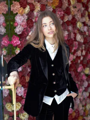 VILAGALLO SOPHIA VELVET JACKET IN BLACK