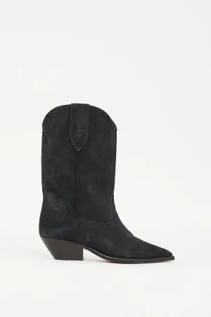 Washed Black Suede Dahope Cowboy Boot