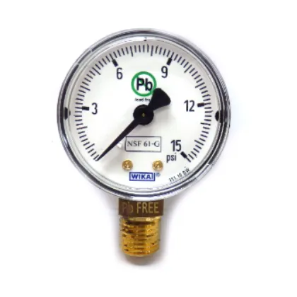 WIKA 111.10DW 0 to 30 PSI 2" Dial Certified Pressure Gauge