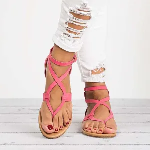 Women Plus Size 35-43 Gladiator Summer Female Beach Flat Sandals