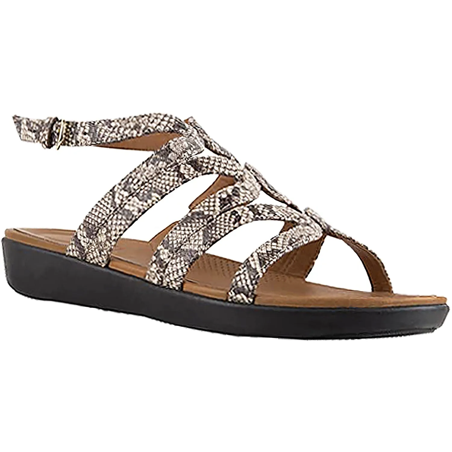 Women's Fit Flop Strata Gladiator Taupe Snake Leather