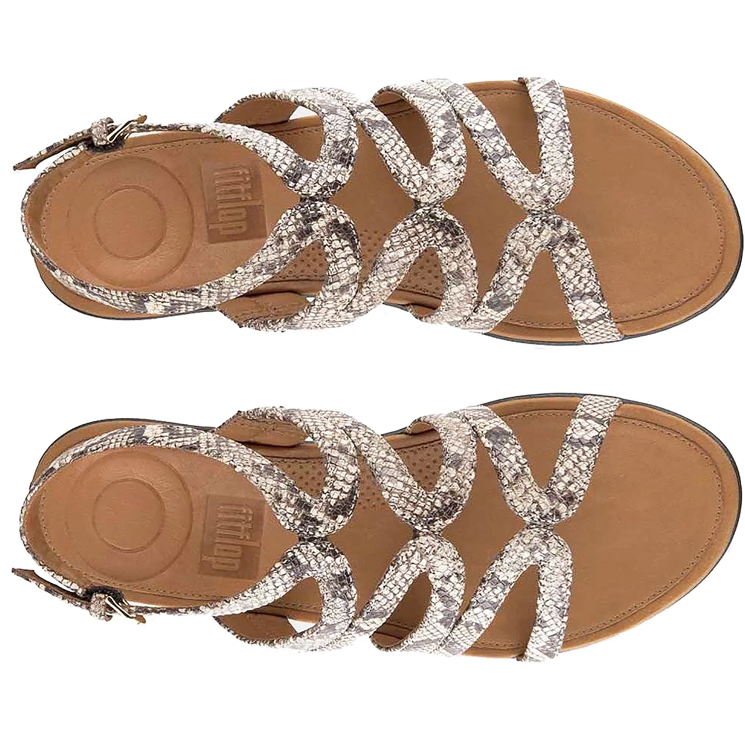 Women's Fit Flop Strata Gladiator Taupe Snake Leather