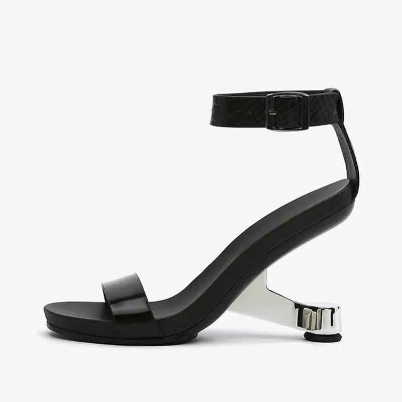 Women's Sandals Shoes: Strange Metal High Heel Gladiator Sandals - TSS162