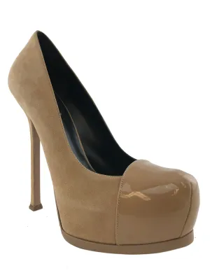 Yves Saint Laurent YSL Tribtoo Suede Platform Pumps Size 9